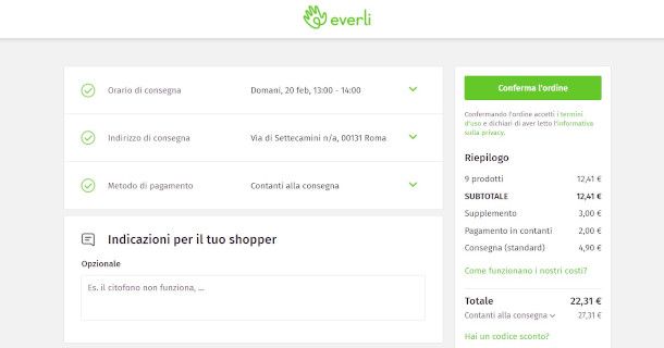 conferma ordine Everli LIDL