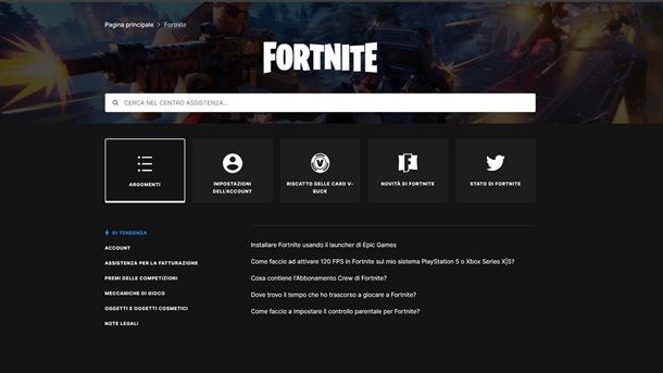 Assistenza Fortnite 2FA