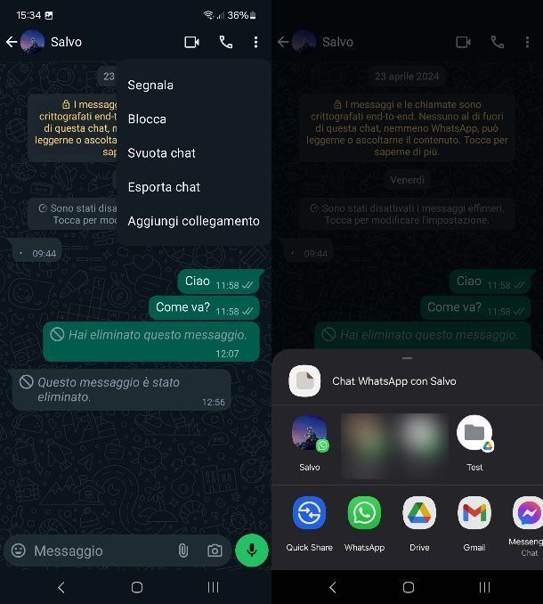 Inoltrare intere conversazioni