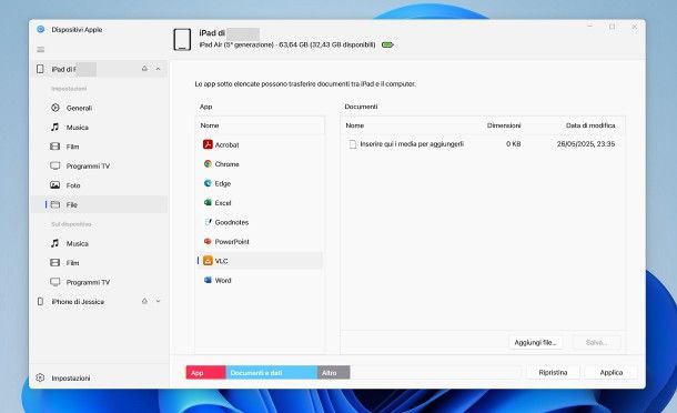 Come copiare file su iPad da PC