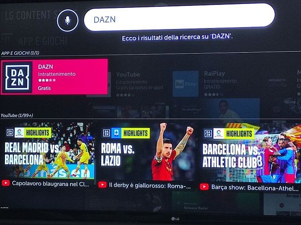 Come scaricare DAZN su Smart TV LG