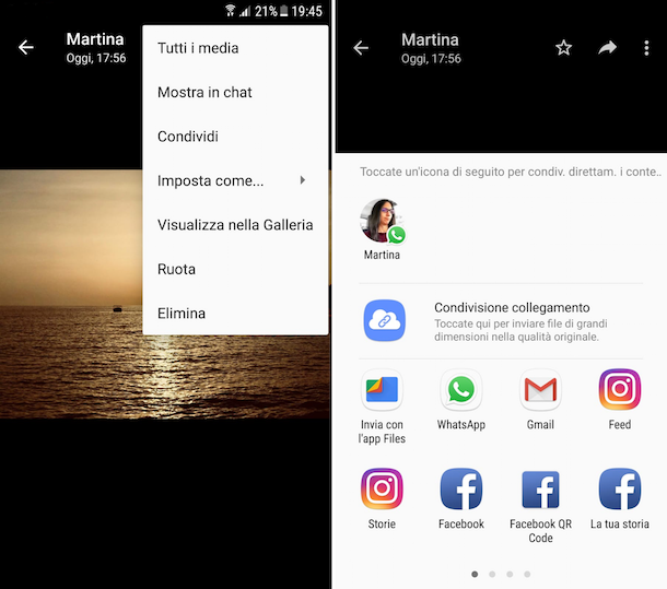 Come inviare foto da WhatsApp a email