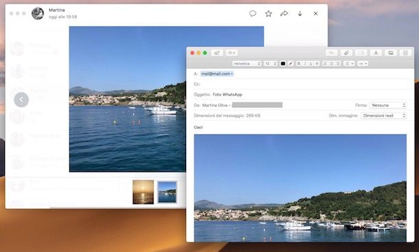 Come inviare foto da WhatsApp a email
