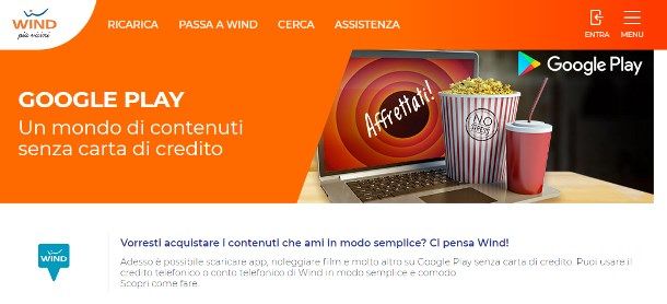 Comprare su Google Play senza carta di credito - addebito su conto telefonico
