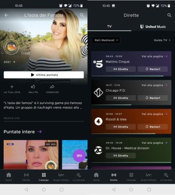 App Mediaset Play Infinity