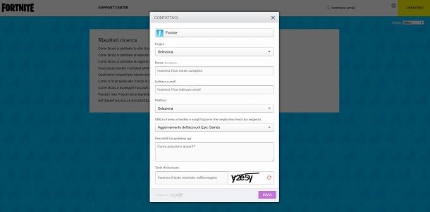 Fortnite Supporto