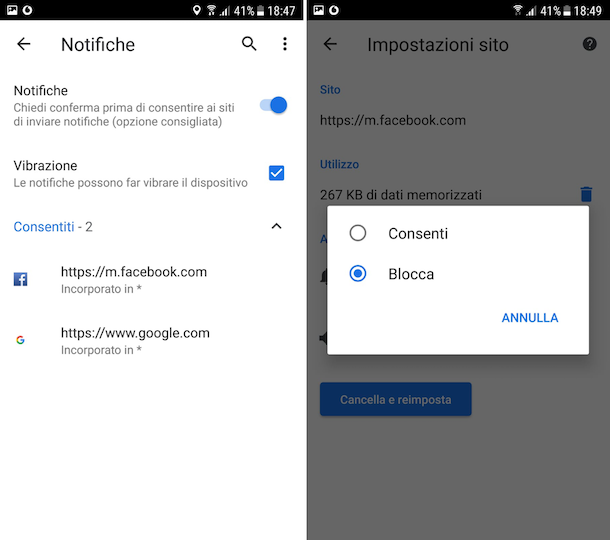 Come togliere le notifiche di Chrome