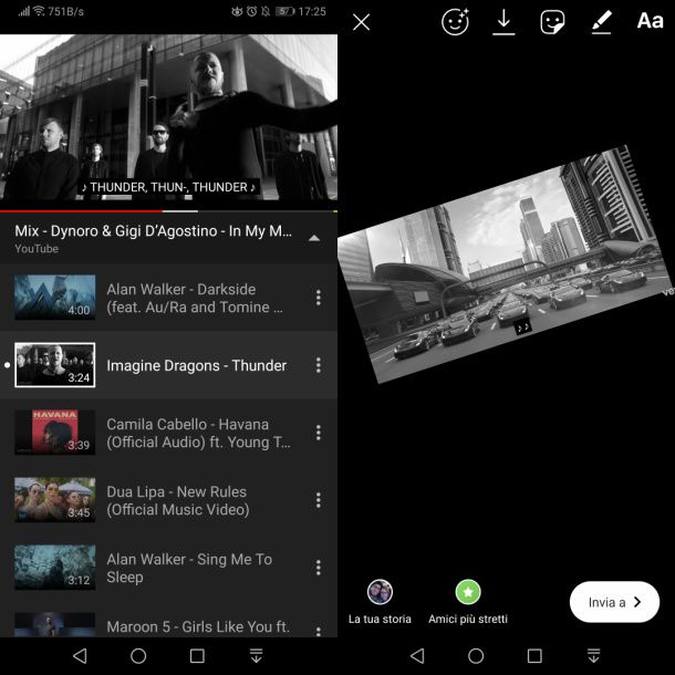 Condividere video su Instagram da YouTube