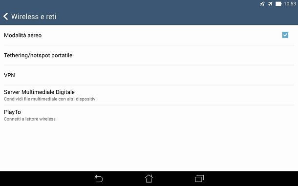 modalità aereo impostazioni android
