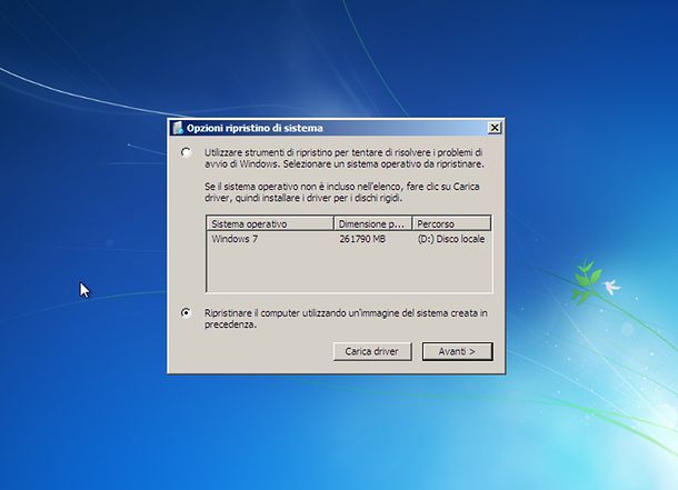 Ripristino Windows 7
