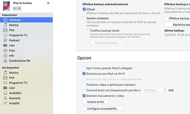 Come copiare file su iPad da PC