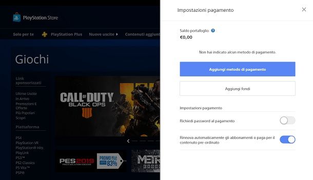 Come pagare su PlayStation Store