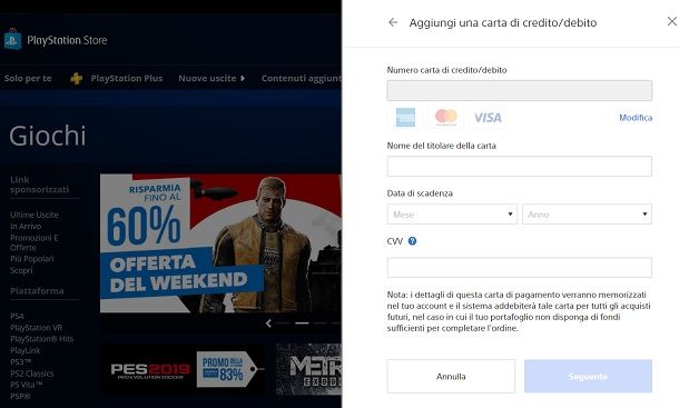 Come pagare su PlayStation Store