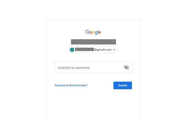 Recupero password Google