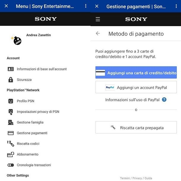 Come pagare su PlayStation Store