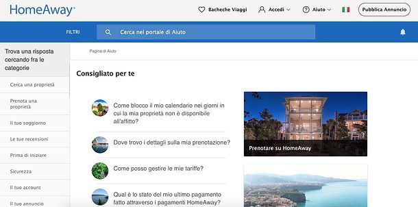 Supporto HomeAway