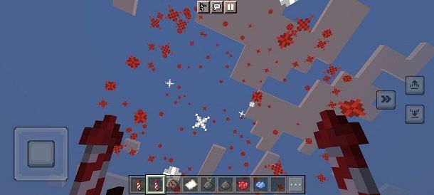 Fuochi d'artificio esecuzione Minecrafft Bedrock