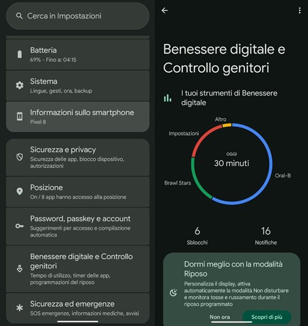 Vedere tempo Android