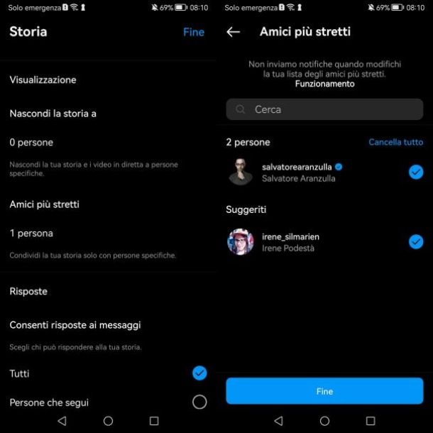 Come vedere gli amici più stretti su Instagram