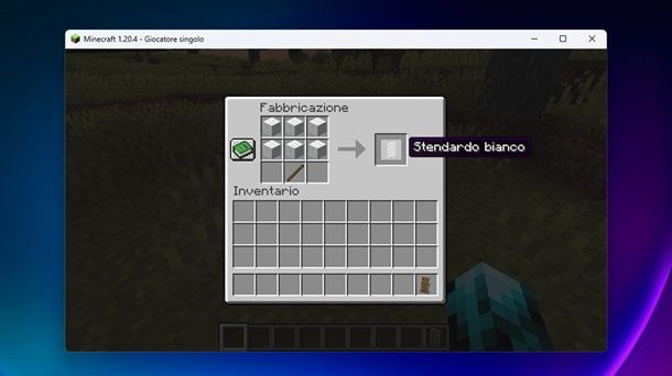 Stendardo bianco Creazione Minecraft