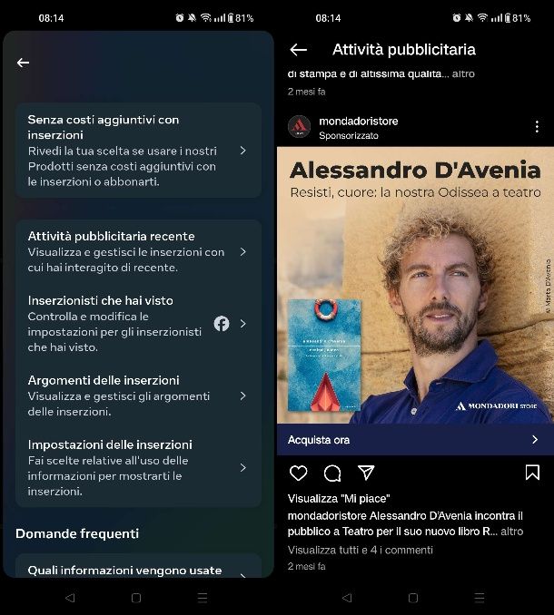 Come ritrovare una pagina sponsorizzata su Instagram