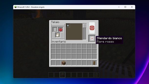 Stendardo bianco con fiore rosso Minecraft