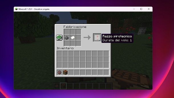 Come fare un razzo pirotecnico su Minecraft