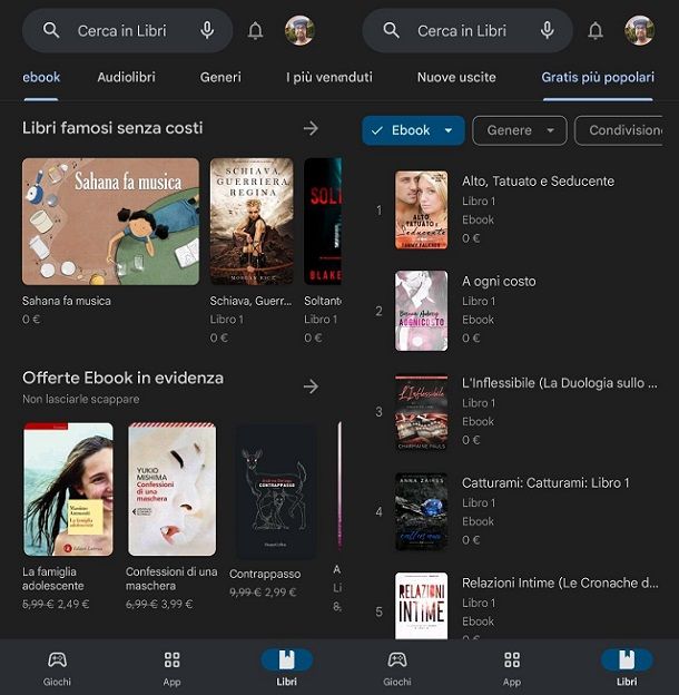 Altri store digitali Google Play Libri