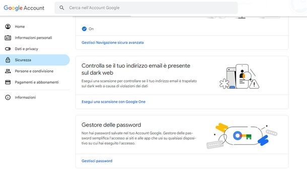 Eseguire scansione Dark Web Gmail