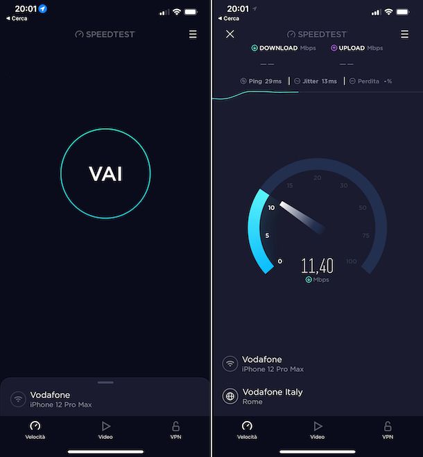 Speedtest di Ookla app