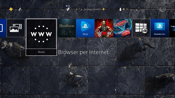 Browser per Internet PS4
