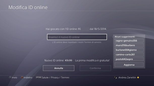 Cambio Nome Fortnite PS4