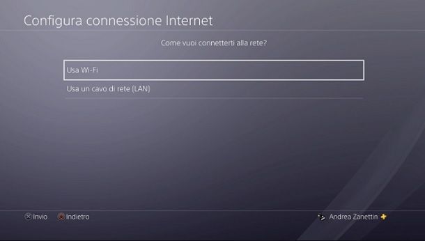 Connetti Wi-Fi Ps4