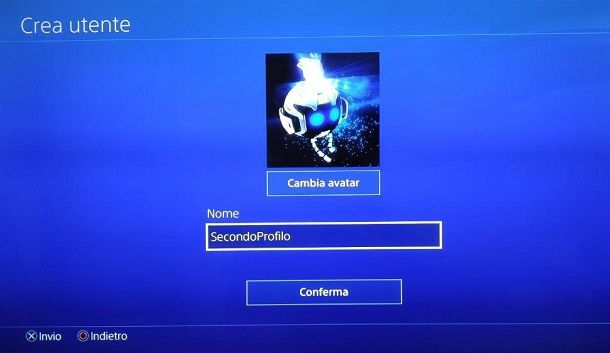 Crea Account Secondario PS4