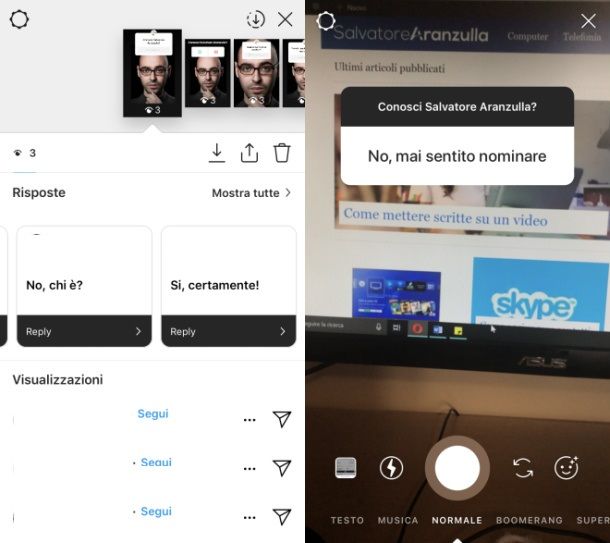 Domande Instagram video