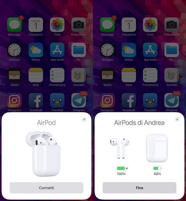Abbinamento AirPods