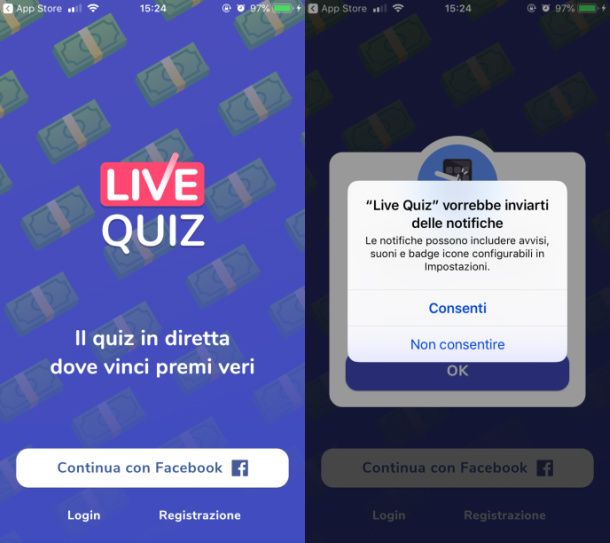 LiveQuiz notifiche