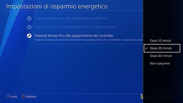 Come spegnere controller PS4 automaticamente