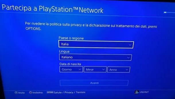 Partecipa a PlayStation Network