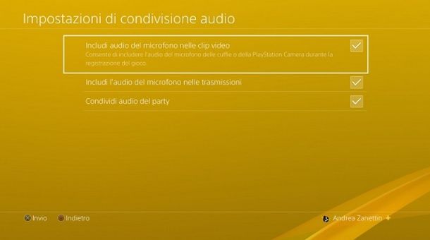 Registra Audio PS4