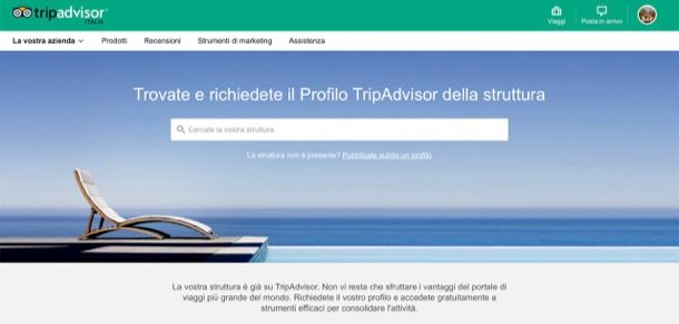 come inserire in un'attività su TripAdvisor