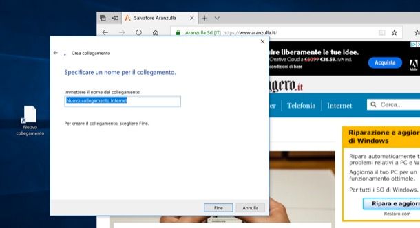 Come creare un collegamento sul desktop di una pagina Web