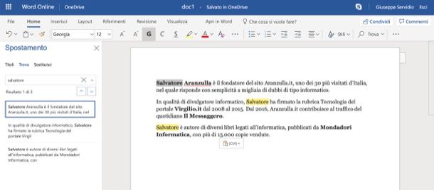 Come cercare una parola su Word