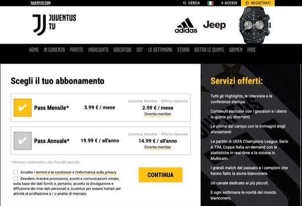 come vedere juventus Channel