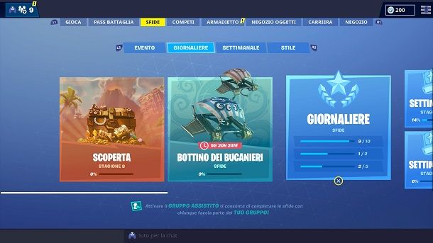 Sfide Fortnite EXP