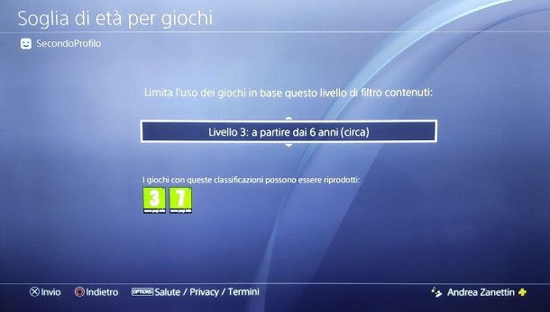 Soglia di età per i giochi PS4