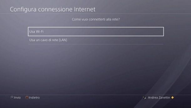 Usa Wi-Fi PS4