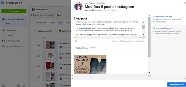 Come modificare foto Instagram già pubblicata PC