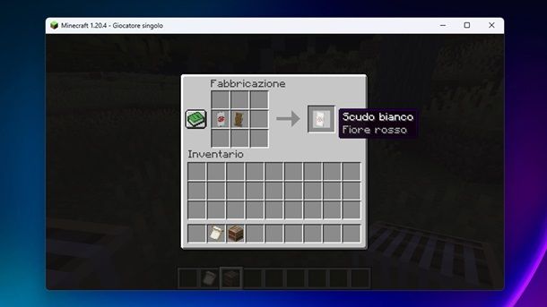 Scudo bianco fiore rosso Minecraft