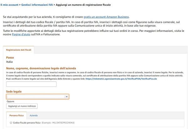 amazon partita iva